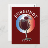 Burgunder Französischer Wein Postkarte (Vorne/Hinten)