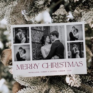 Burgunder Frohe Weihnachten Elegantes Foto-Raste