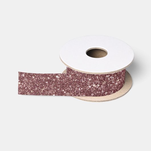 Burgunder Glitter-Geburtstag Satinband (Spule)
