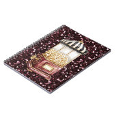 Burgunder Glitter Popcorn Zirkus Notizblock (Linke Seite)