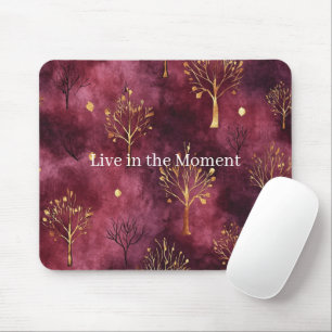 Burgunder Gold Bäume Mousepad