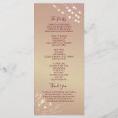 Burgunder-Gold-Blumen-Hochzeitsprogrammkarte Programm (Rückseite)
