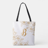 Burgunder-Gold-Blumenkranz  Tasche (Rückseite)
