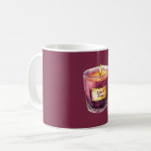 Burgunder-Gold-Kerze Kaffeetasse (Vorderseite Links)