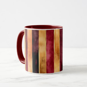 Burgunder Gold Pfirsich Streifen Tasse