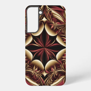 Burgunder Gold Schwarz Damastblume Samsung Galaxy Hülle