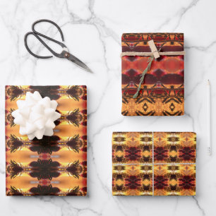 Burgunder Gold und Rot Geschenkpapier Set