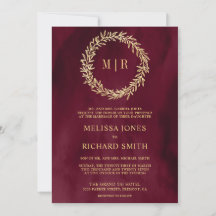 Burgunder-Goldblatt-Zweig QR-Code-Hochzeit