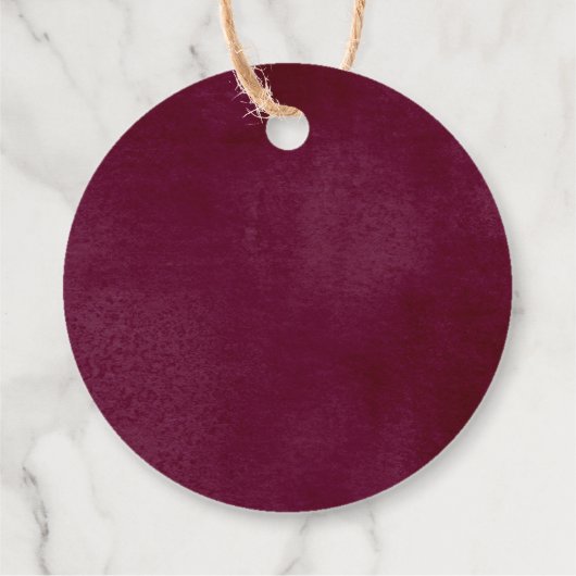 Burgunder Goldfall Blumenkürbis Babydusche Geschenkanhänger (Rückseite)