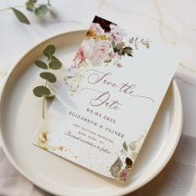 Burgunder Goldfall Save the Date elegant