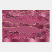 Burgunder Goldfolie Glitzer elegant elegant Geschenkpapier Set (Vorderseite 2)