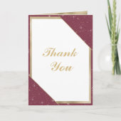 Burgunder Goldglanz Glitzer 90. Geburtstag Dankeskarte (Vorderseite)