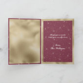 Burgunder Goldglanz Glitzer 90. Geburtstag Dankeskarte (Innenseite)