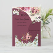 Burgunder Goldschätzungskarte Dankeskarte (Stehend Vorderseite)