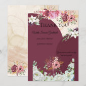 Burgunder Goldschätzungskarte Dankeskarte (Vorne/Hinten)