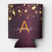 Burgunder Goldsterne nennen Party Dosenkühler (Vorderseite)