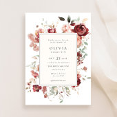 Burgunder Herbst Brautparty Einladung