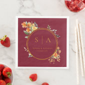 Burgunder-Herbst-Hochzeitsservietten Serviette (Beispiel)