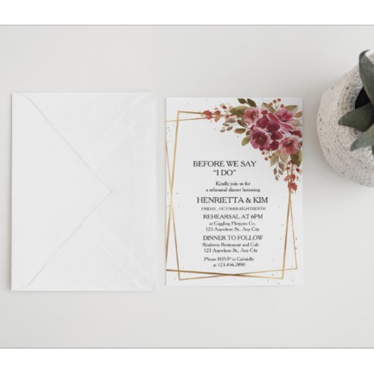 Burgunder Herbst oder Herbst Thema Probe Abendesse Einladung