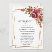 Burgunder Herbst oder Herbst Thema Probe Abendesse Einladung (Vorderseite)