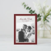 Burgunder-Herbst-Save-the-Date-Postkarte Postkarte (Stehend Vorderseite)