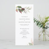 Burgunder Herbstlaub Hochzeitsprogramm Programm (Stehend Vorderseite)