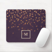 Burgunder Herbstleaves fallen Monogramm Mousepad (Mit Mouse)