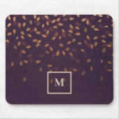 Burgunder Herbstleaves fallen Monogramm Mousepad (Vorne)