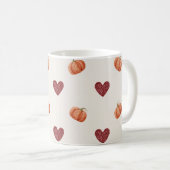 Burgunder-Herz-Kürbisse Kaffeetasse (VorderseiteRechts)