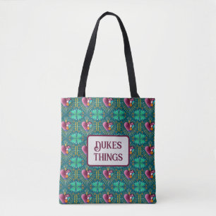 Burgunder Herz mit Blume und goldenen Rochen Tasche