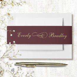 Burgunder Hintergrund Gold Schrift Elegant Dunkelr Einladungsbanderole