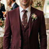 Burgunder Hochzeit im Blumenstil Krawatte