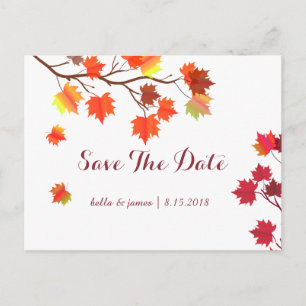 Burgunder Hochzeit im Herbst Save The Date Karten