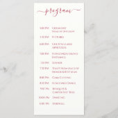 Burgunder Hochzeit Programm (Rückseite)