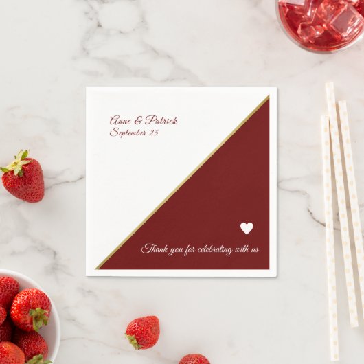 Burgunder Hochzeit Serviette (Beispiel)