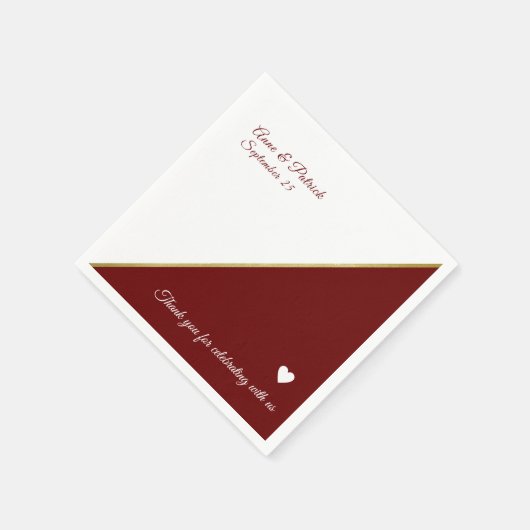 Burgunder Hochzeit Serviette (Ecke)