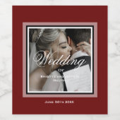 Burgunder Hochzeit Weinetikett (Einzelnes Label)