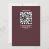 Burgunder Hochzeits-Einladung QR Code Einladung (Rückseite)