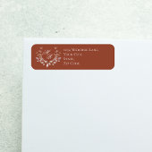 Burgunder Hochzeitsmonogramm Schrift Blumen 