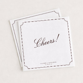 Burgunder Hochzeitsservietten Prost Serviette