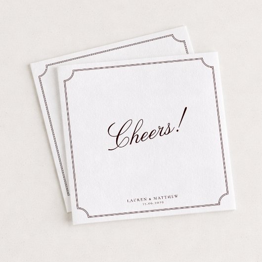 Burgunder Hochzeitsservietten Prost Serviette