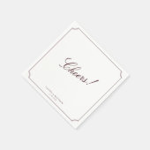 Burgunder Hochzeitsservietten Prost Serviette (Ecke)