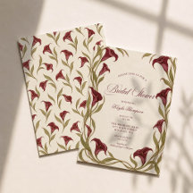 Burgunder-Kalla-Lilie Art Nouveau Brautparty