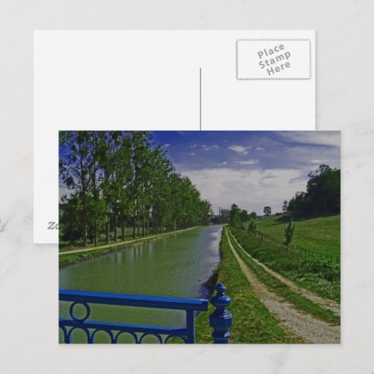 Burgunder Kanal Postkarte (Vorne/Hinten)