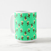 Burgunder Kerze mit Weihnachtslieder Kaffeetasse (Vorderseite Links)