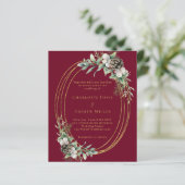 Burgunder Kiefernwald Einladung zur Hochzeit (Stehend Vorderseite)