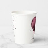 Burgunder-Kirsch-Glitter-Funkeln-Herz-Liebe  Pappbecher (Rechts)