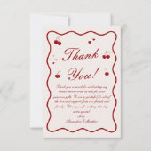 Burgunder-Kirsche-auf-der-Spitze-Brautjunggesellin Dankeskarte (Vorderseite)