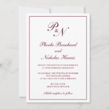 Burgunder Klassische Elegante Hochzeit