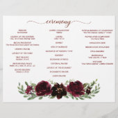 Burgunder-Kürbis-Herbst-Tri-Fold-Hochzeitsprogramm Flyer (Hinten)